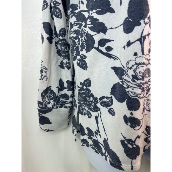 Alison Grace Women's L Floral Soft T Shirt Hoodie Pullover Peasant Beach Cottage - Picture 7 of 13